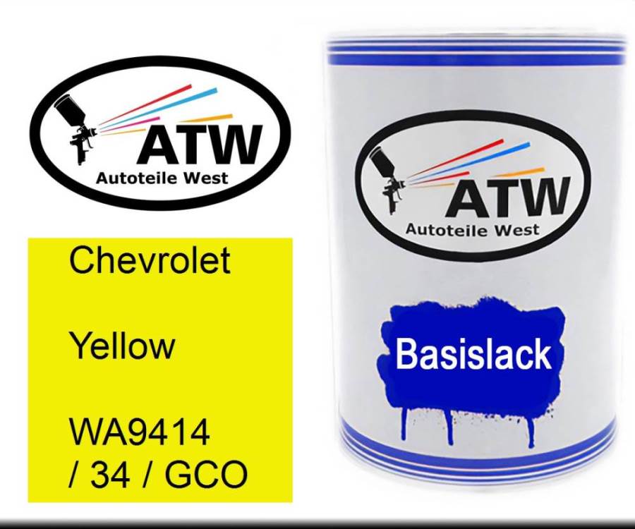 Chevrolet, Yellow, WA9414 / 34 / GCO: 500ml Lackdose, von ATW Autoteile West.